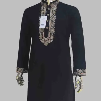 Royalee Black Zardozi Panjabi